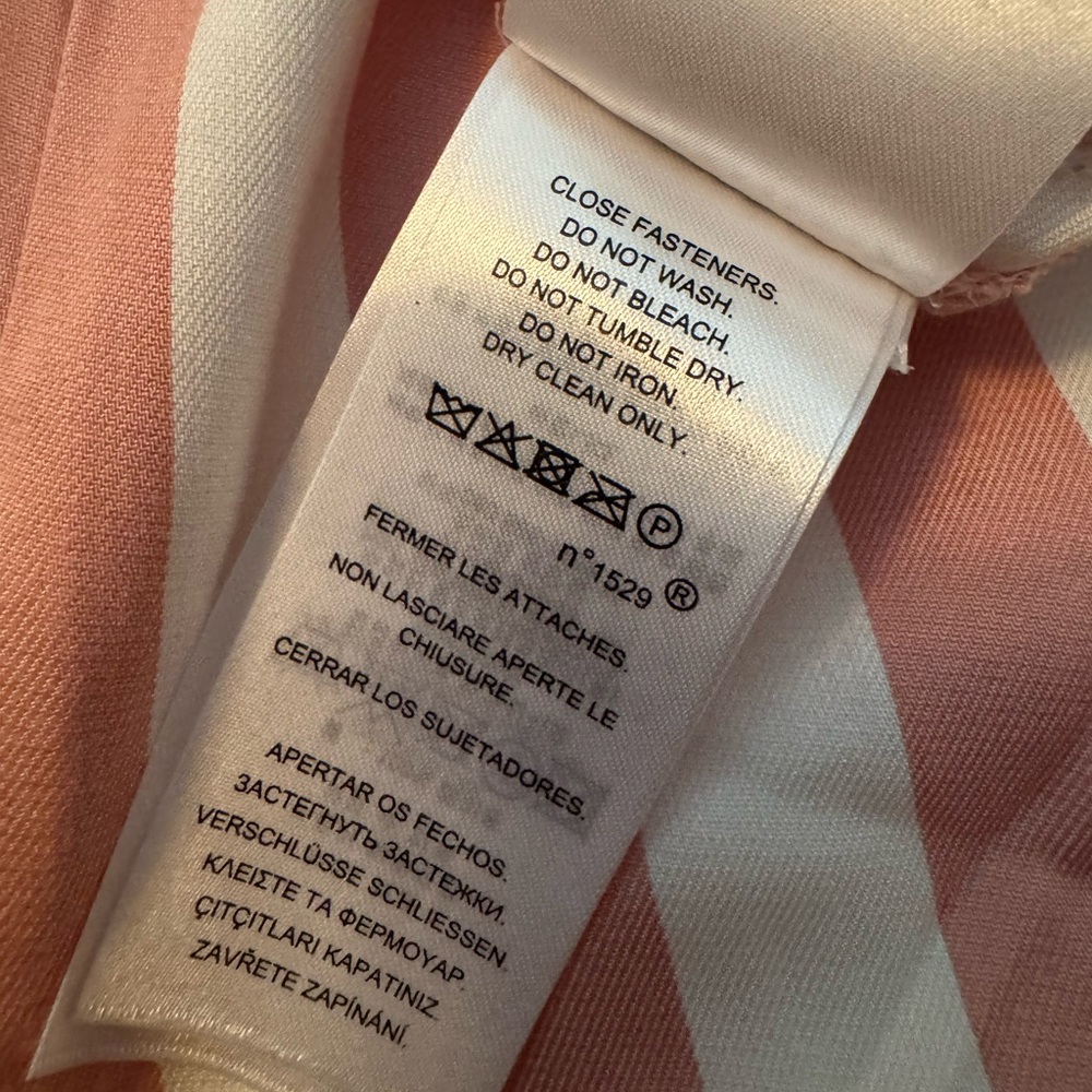 NWT Lauren Ralph Lauren Coral and White Striped Pants - Picture 7 of 7
